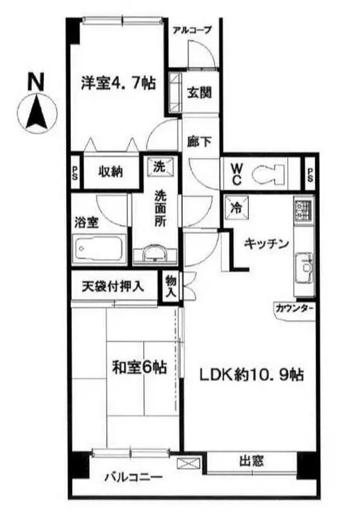 川口幸町パーク・ホームズ 2階階 間取り