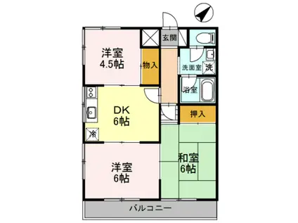 ファミール幸(3DK/2階)の間取り写真