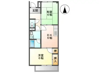 サンサープラスIII(2DK/1階)の間取り写真