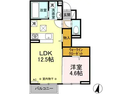 ルミエール・T B ダ(1LDK/1階)の間取り写真