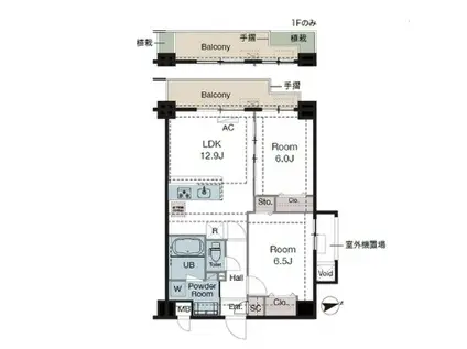 ラグゼナ東陽町(2LDK/6階)の間取り写真