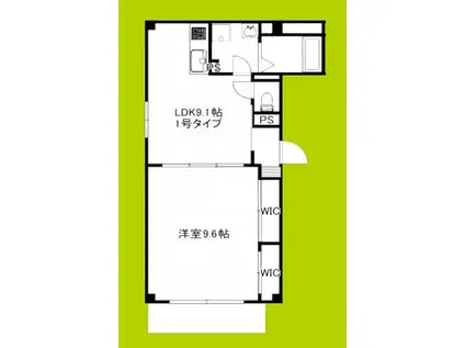 京橋オリエンタルキューブ(1LDK/1階)の間取り写真