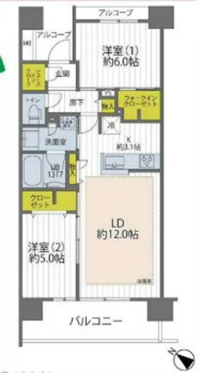 イニシア豊洲コンフォートプレイス 8階階 間取り