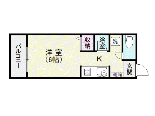 スカイコーポ新屋敷(1K/4階)の間取り写真