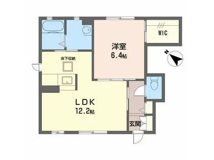 ヴィラ光井B 1LDKHT(1LDK/1階)の間取り写真