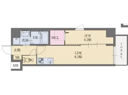 LIFEFIELD諸岡II(1LDK/4階)の間取り写真