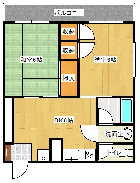 小山ビル(2DK/4階)の間取り写真