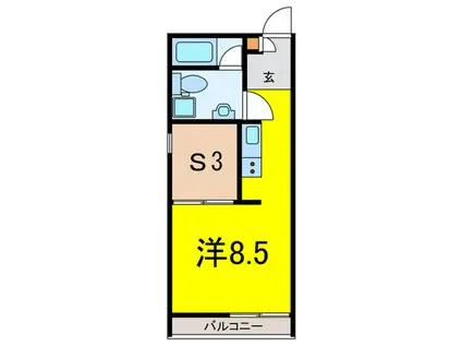 THE OAKS 三軒茶屋FLAT(ワンルーム/4階)の間取り写真