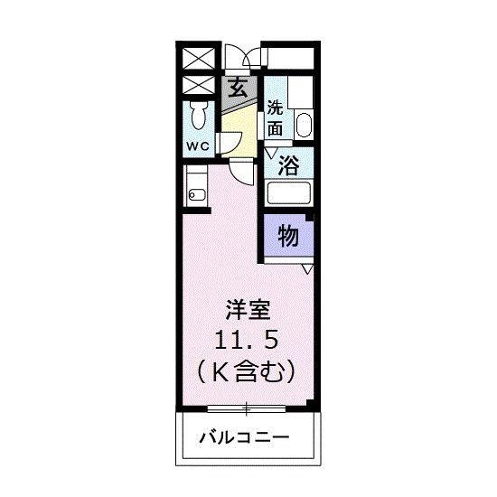 コートレジデンス(ワンルーム/1階)の間取り写真