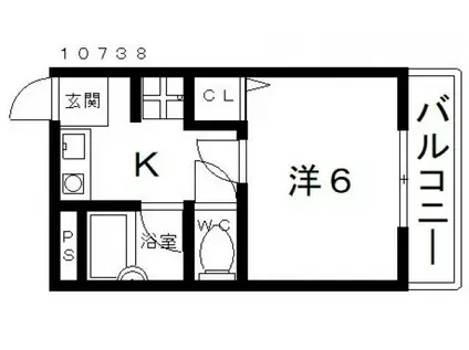 リベラルコート(1K/3階)の間取り写真