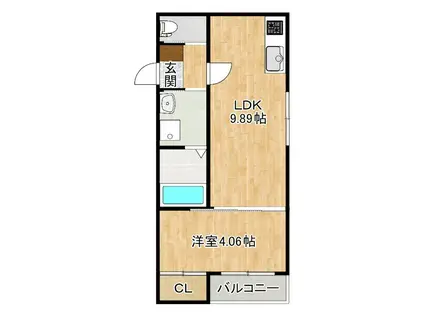 BRAVE BASE 本庄(1LDK/1階)の間取り写真