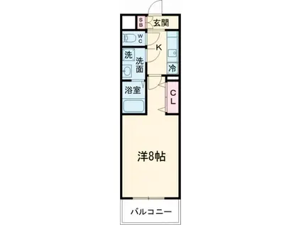 S-RESIDENCE四日市市堀木AMANTE(1K/14階)の間取り写真