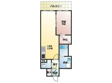 VITA荒本(1LDK/8階)の間取り写真