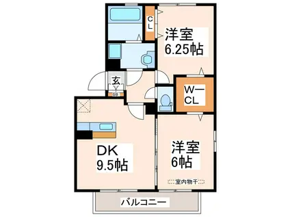 さくらそう 世安二号館(2DK/2階)の間取り写真