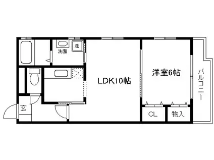 リージェント三条(1LDK/1階)の間取り写真