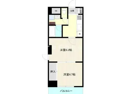 グレース飯島(2K/5階)の間取り写真