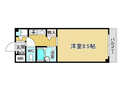 ラ・ティエラ箕面(1K/2階)の間取り写真