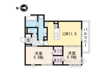 プレジール平安(2LDK/2階)の間取り写真