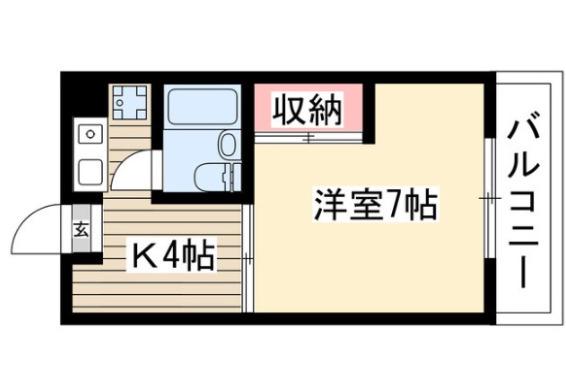 ヴァンベール本郷(1K/1階)の間取り写真