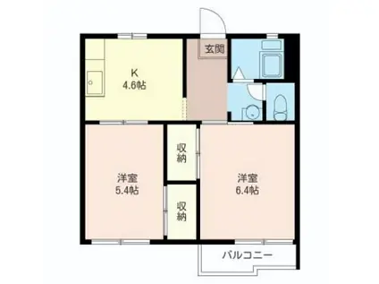 サンコーハイツ(2K/2階)の間取り写真