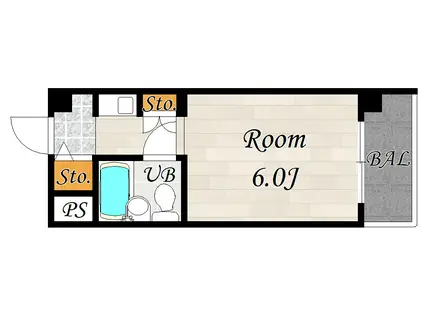 MAISON RIO(ワンルーム/2階)の間取り写真