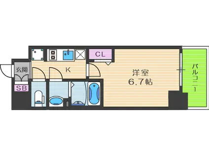 プレサンス 梅田北 ディア(1K/8階)の間取り写真