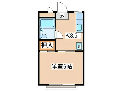 コーポイイジマ(1K/2階)の間取り写真