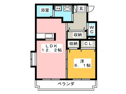 ヴィラパルテール(1LDK/2階)の間取り写真