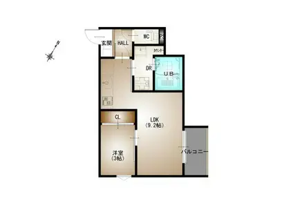REGALEST牛田旭(1LDK/3階)の間取り写真