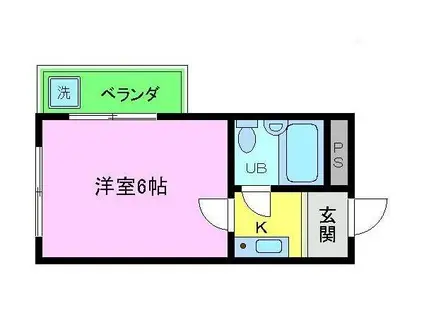 サンライズ中野(1K/2階)の間取り写真