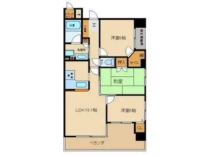 プレステージ姫路ラフィーネ(3LDK/2階)の間取り写真