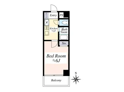 フロイデ東品川(1K/4階)の間取り写真