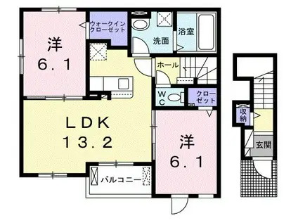 ヴィラ アネラ(2LDK/2階)の間取り写真