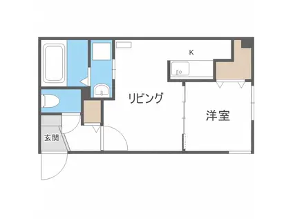 FーHOUSE発寒(1LDK/1階)の間取り写真