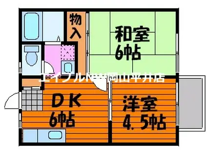 ピア福田(2DK/2階)の間取り写真