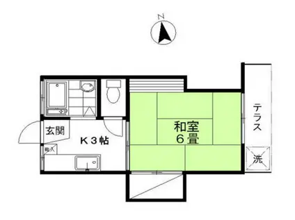メゾンブリュンヌ(1K/1階)の間取り写真