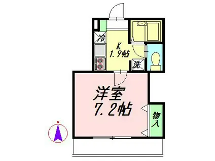 アルベルゴ(1K/1階)の間取り写真