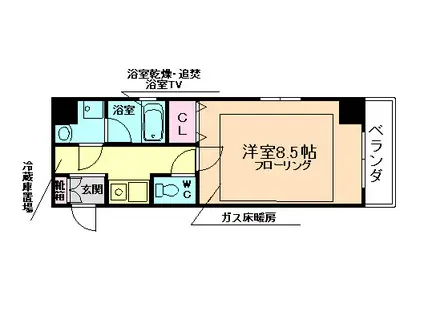ル・プルミエ・シャピトゥル福島(1K/11階)の間取り写真
