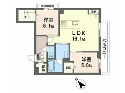 REFIANT東谷山(2LDK/3階)の間取り写真