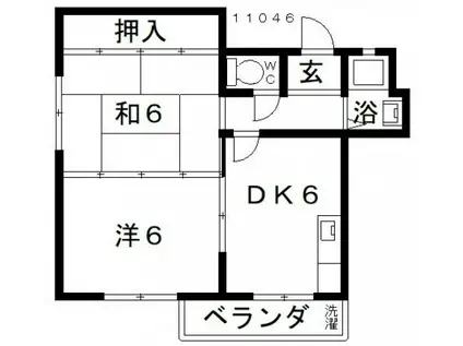 YS COURT(2DK/2階)の間取り写真