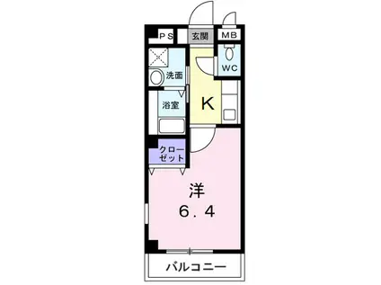 ADESSO(1K/3階)の間取り写真