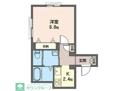 プランドール日吉(1K/1階)の間取り写真