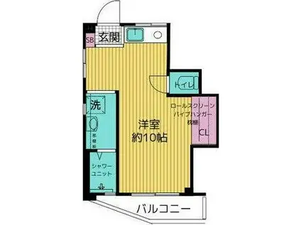 LILIO世田谷(ワンルーム/4階)の間取り写真