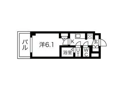 メイクスWアート浅間町(1K/2階)の間取り写真