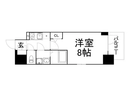 エスリード大阪グランフォート(1K/6階)の間取り写真