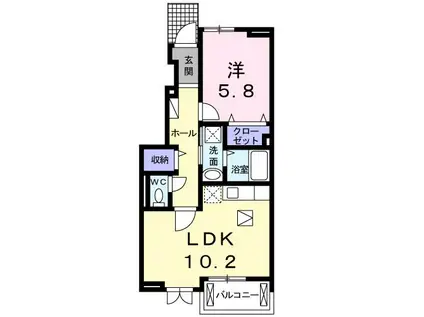 サン・メゾン(1LDK/1階)の間取り写真