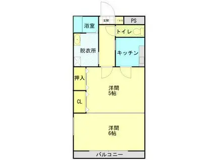 シーレグ山城(2K/2階)の間取り写真