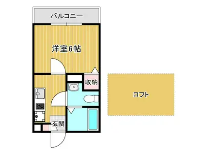 リリエンハイムI(1K/2階)の間取り写真