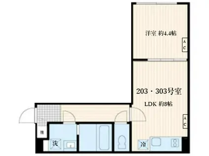 SKULD神楽坂 スクルド神楽坂(1LDK/2階)の間取り写真