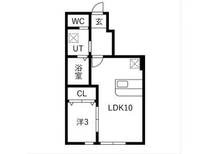 グラージアス(1LDK/1階)の間取り写真